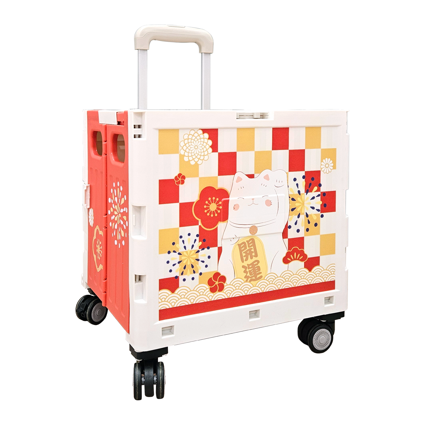 YANAKADO Fortune Cat Foldable Shopping Trolley