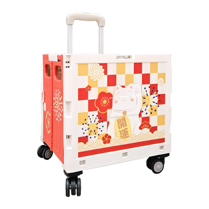 YANAKADO Fortune Cat Foldable Shopping Trolley