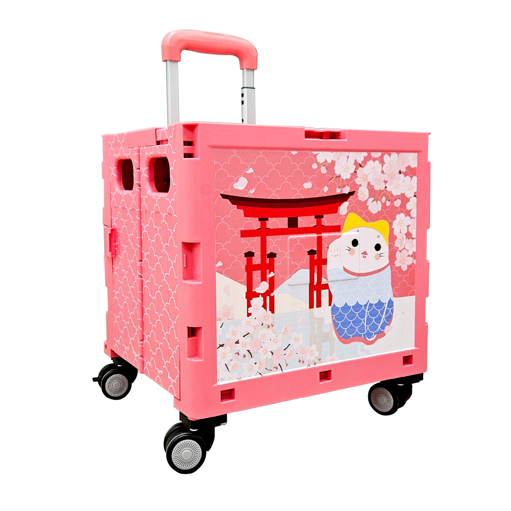 YANAKADO Fortune Cat Foldable Shopping Trolley