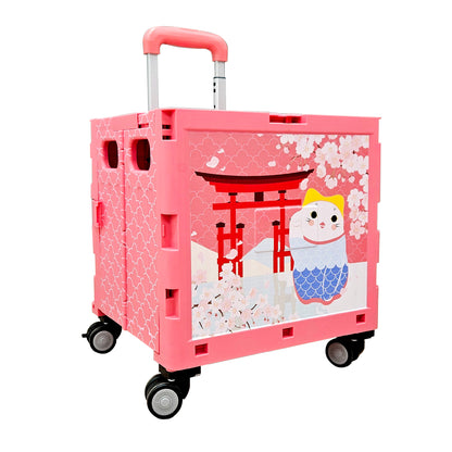 YANAKADO Fortune Cat Foldable Shopping Trolley